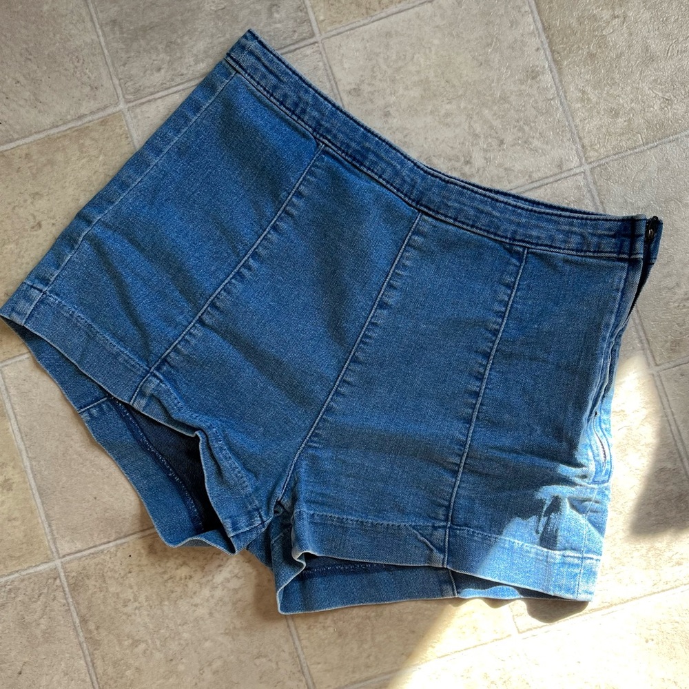 RETRO VINTAGE STYLE HIGH WAISTED BLUE JEANS